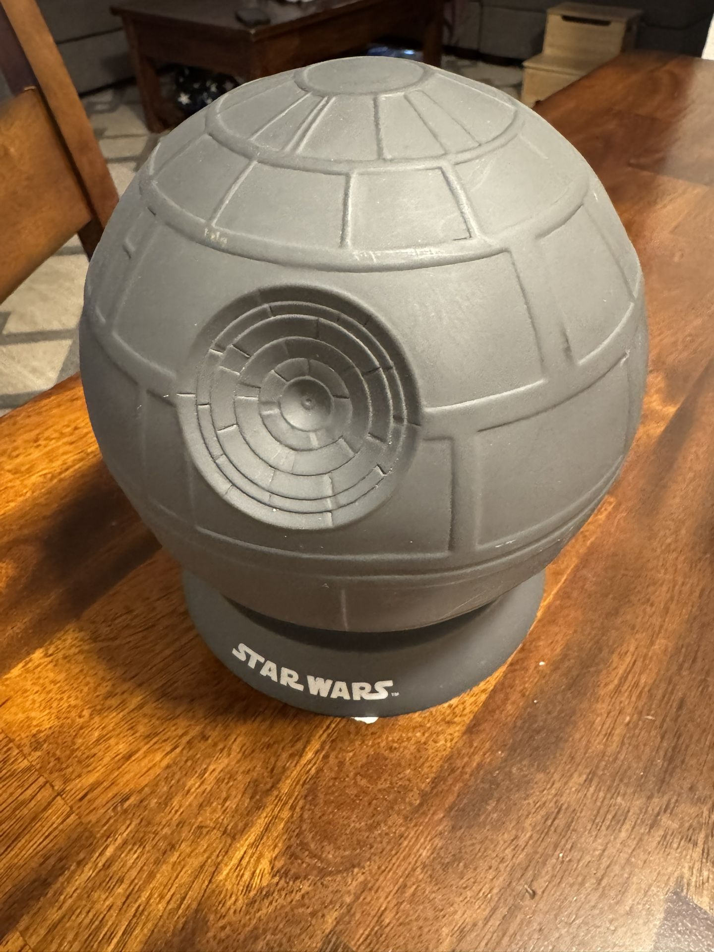 Star Wars "DEATH STAR" Plastic Figural Bank Dark Gray No Coin Slot