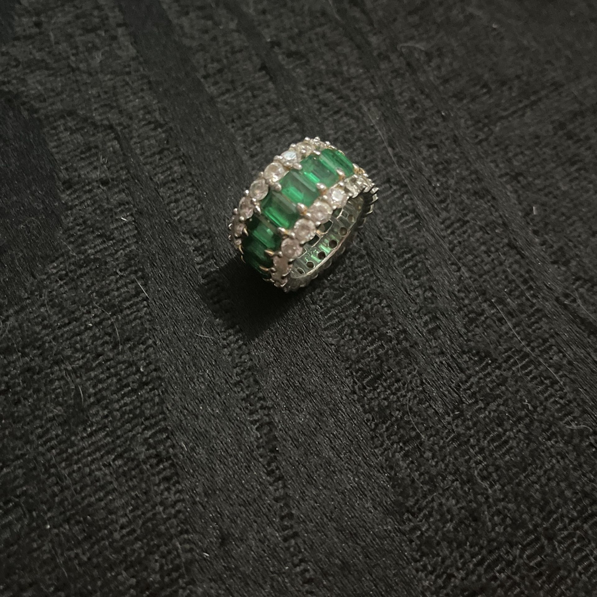Diamond and emerald Eternity ring size 6 1/4 brand new