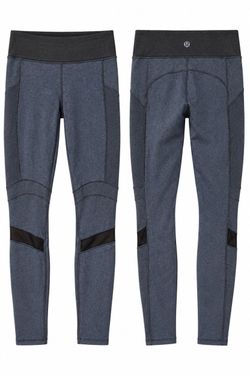 Lululemon Motivate Pant Gray Black Ribbed Leggings Size 4