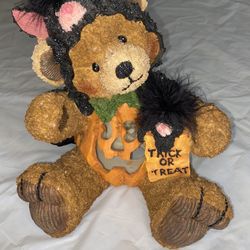 Halloween Light Jack O’Lantern Pumpkin Dan Dee Bear Bunny Trick or Treat RESIN 
