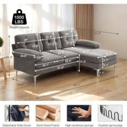 2 Sofa W/Reversible Chaise
