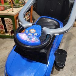 Blue 3 In 1 Ride On Push Car Stroller 