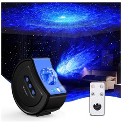 Galaxy Star Night Light Projector, FITFORT Rechargeable Star Projector with Remote Control and LED Moon for Bedroom, Home Decor, and Party, Angle-Adju