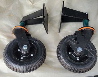 8" Gate Wheels Heavy Duty Wooden Metal Tube Gate 600Lbs Spring-Loaded Rubber