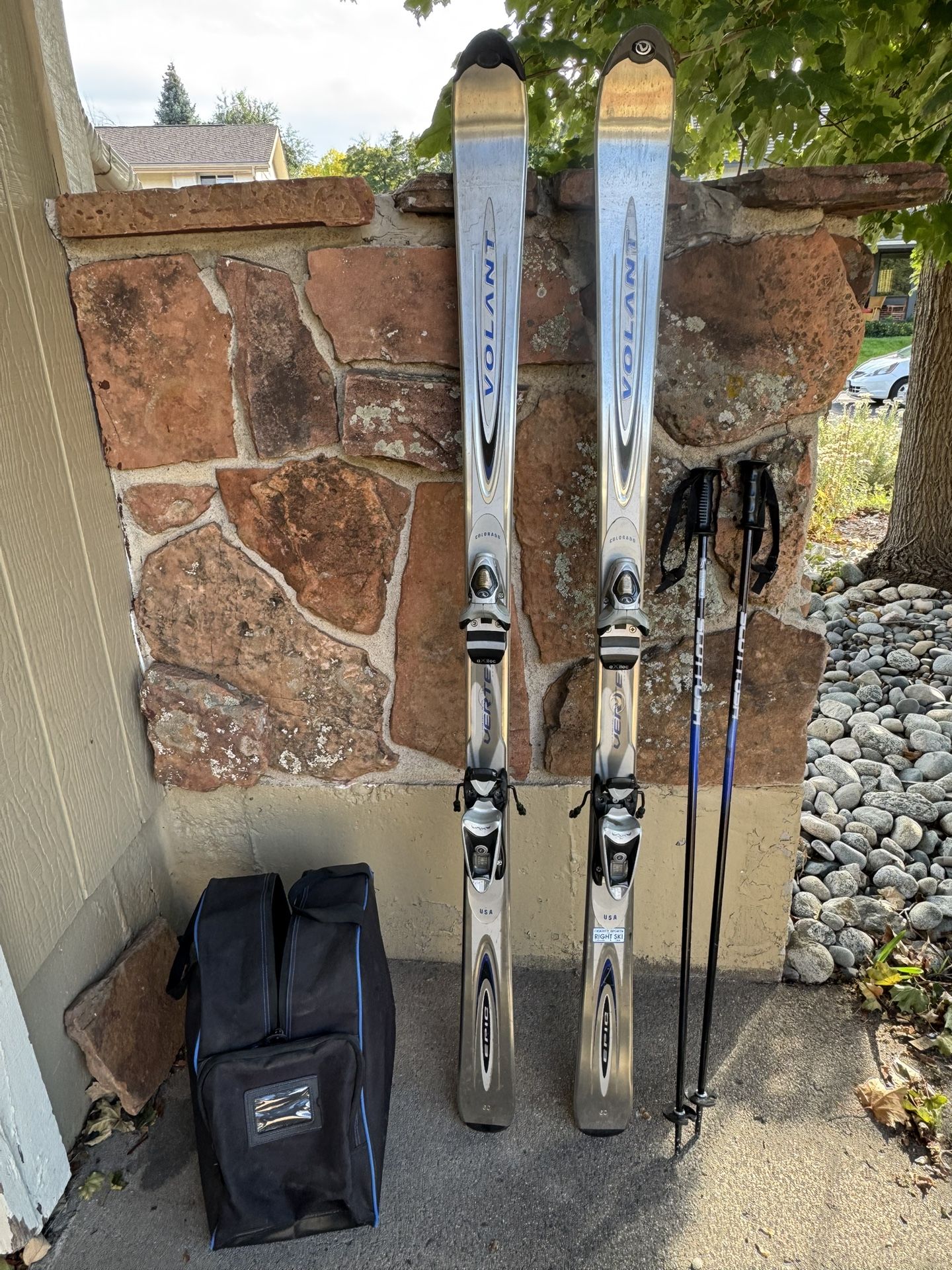 Volant Skis, Boots with Poles and Bag