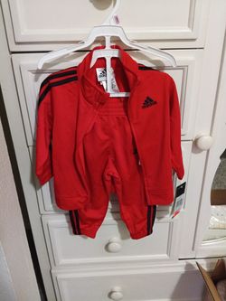 Red Adidas 2 Piece JoggerSuit (9mon)