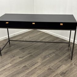 Theodore Industrial Loft 3 Drawer Writing Desk