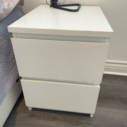 White bedside table cabinet