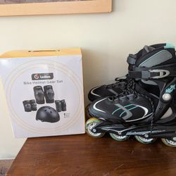 Rollerblades With Helmet/Pads