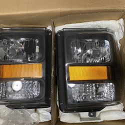 New In Box Ford Super Duty Truck Headlight Assembly Black Back