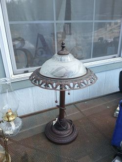 Vintage bronze and glass lamp