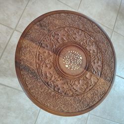 Vintage carved side table