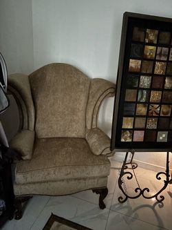 Wingback Accent Chair with Nailhead Trim