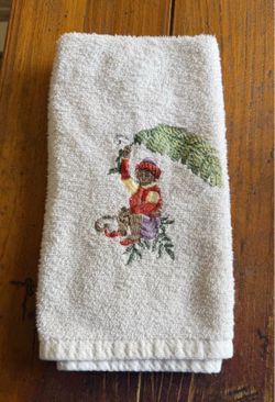 Like new embroidered monkey cotton hand towel