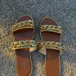 SHEIN GOLD CUBAN SLIDES