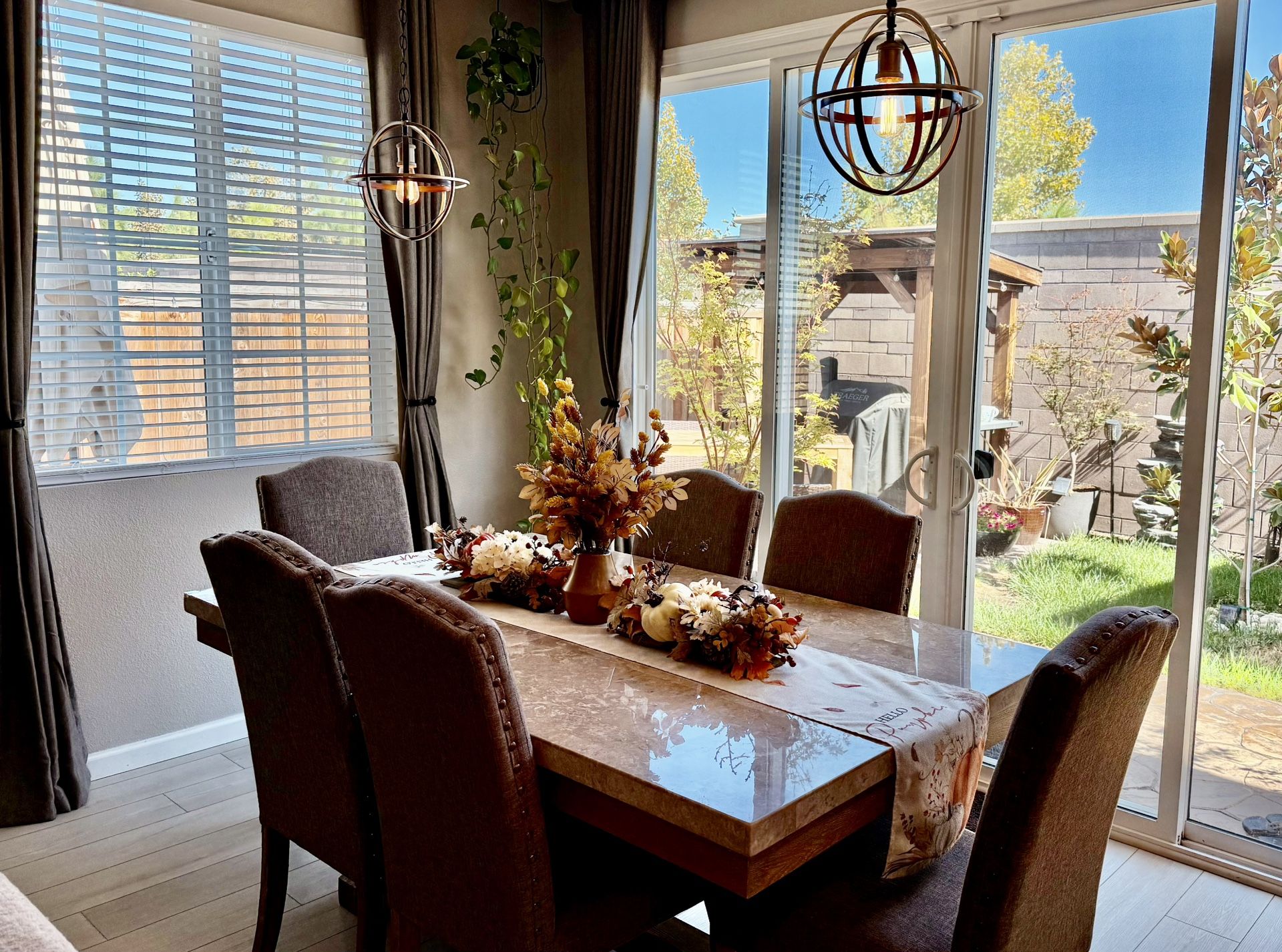 6-Chair Marble Dining Table Set – Great Condition