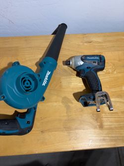 Makita Impact Drill and Small Blower.
