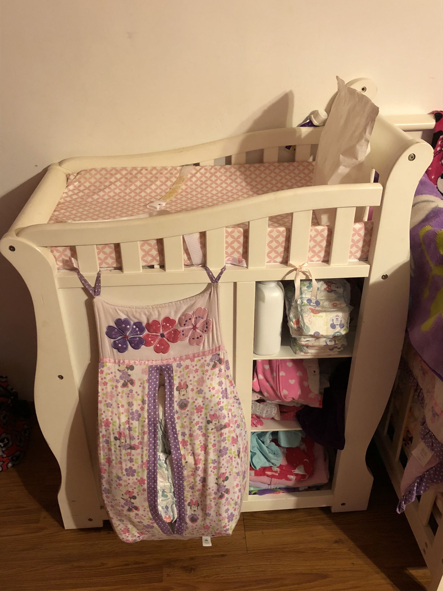 White Diaper Changing Table With Drawers