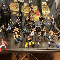 WWE Wrestling  Figures And Wrestling Belts 