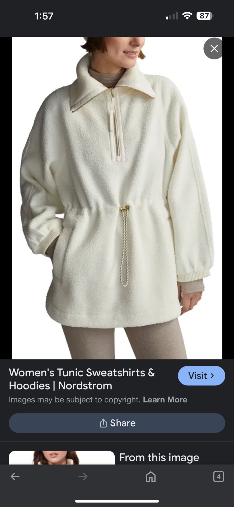 Bailey 44 half zip fleece tunic size M