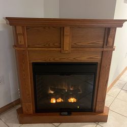 Corner Electric Fireplace with Remote