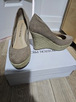 Boston Proper Suede Wedges 7.5