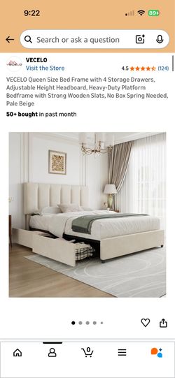 Storage bed frame Queen
