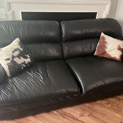 Pleather Couch And Recliner 