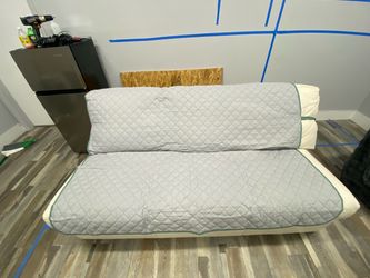 Beige/Cream Sofa Bed with Quilted Cover