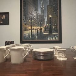 Lenox China Cosmopolitan Collection: 8 Piece Set Mugs, Saucers