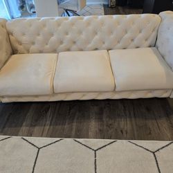 BEIGE VELVET SOFA