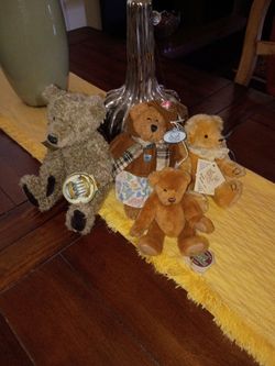 Teddy bears all tagged 5.00 each