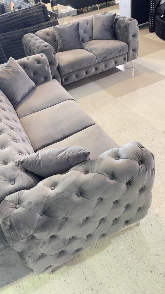AP🎉 Modern Tufted Sofa and Loveseat Set- Discounted 💥Fast Delivery - Financing