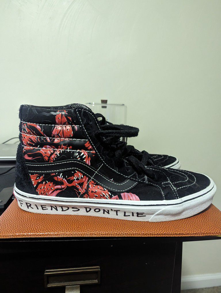 Vans, Stranger Things "Special Edition" Mens Size 10.5. Black, Red, White 