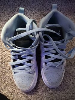 Air Jordan 1 Mid Light Blue Black Sneakers