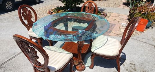 Glass Round Dining Table 