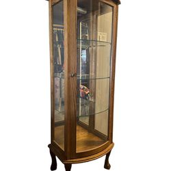 Locking Curio Cabinet With Glass Shelves And Light 