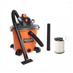 ✨️ RIDGID 16 Gal. 5.0 Peak HP NXT Shop Vacuum Wet Dry Vac with General Debris Filter, Locking Hose and Attachments HD1640 w4646