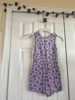 Cotton On Kids, lavender floral romper, size 7