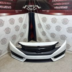 FB218-002 2016-2018 Honda Civic Sedan Front Bumper Cover With Upper And Lower Grille 