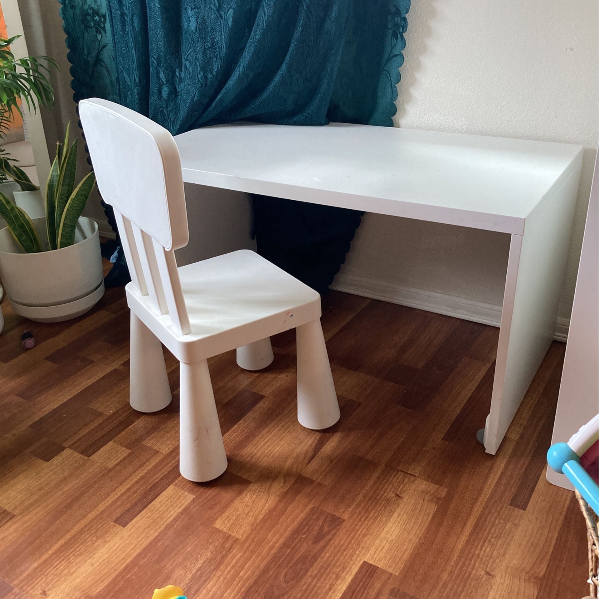 IKEA White Children’s Desk And Chair