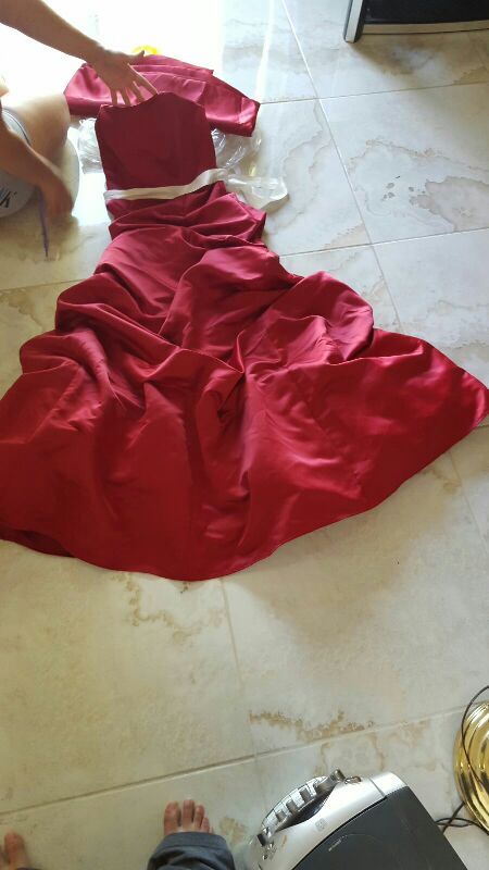 Quinceanera dress, still in the bag