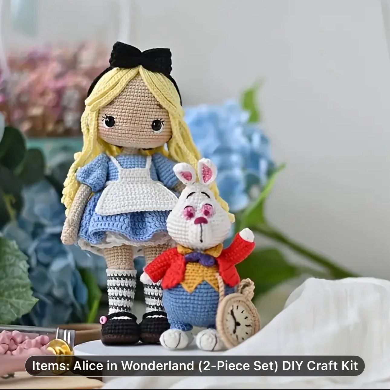 DIY 2pc Crochet Kit Alice In Wonderland/Disney