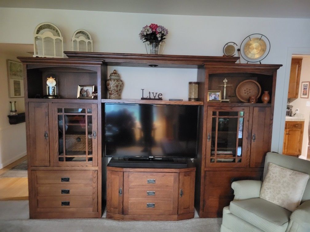 Solid Oak Entertainment Center