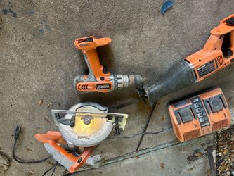 Rigid o power tools and charger no battery