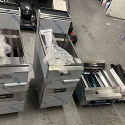 Asber Deep Fryers & Gas Charbroiler w/ Accessories