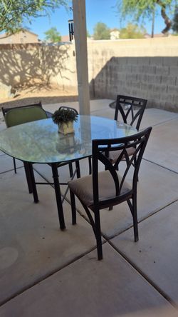Glass Top Dining Table or Patio Table w/3 chairs