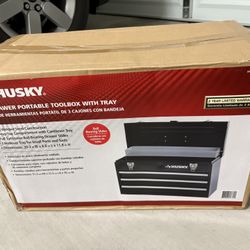 Husky 3-Drawer Portable Toolbox with Tray