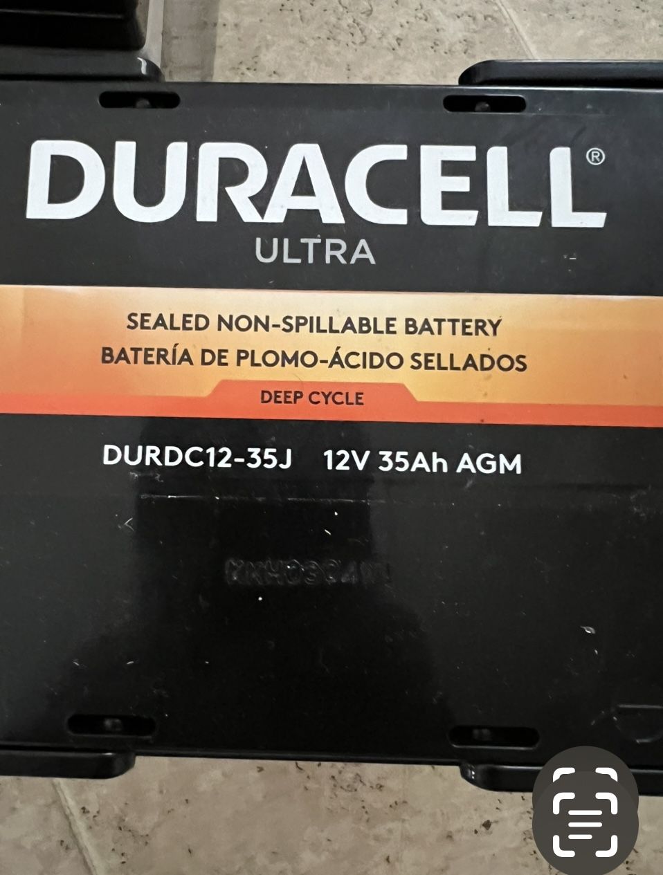 Duracell Ultra Batteries DURDC12-35J 12V 35Ah AGM