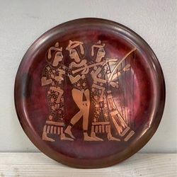 Vintage Brass Hammered Plates Egyptian Wall Decor